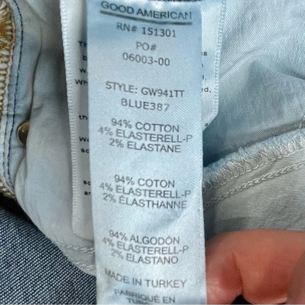 Good American Good Waist Ankle Skinny Jeans size 8/29. Dark blue wash Stretchy